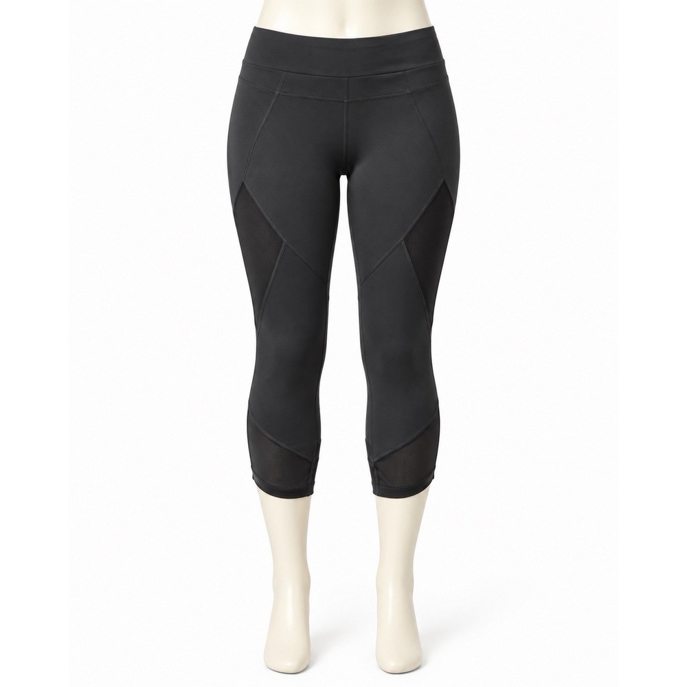 Athleta Capri Leggings Womens M Black Mesh Panels Yoga Running 830070-00